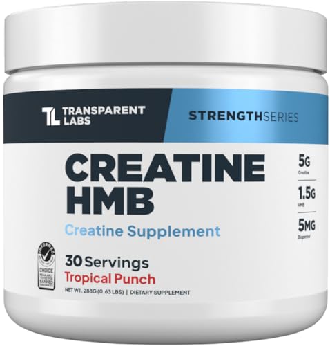 Transparent Labs Creatine HMB (30 Servings, Tropical Punch) & Creatine HMB (30 Servings, Unflavored)