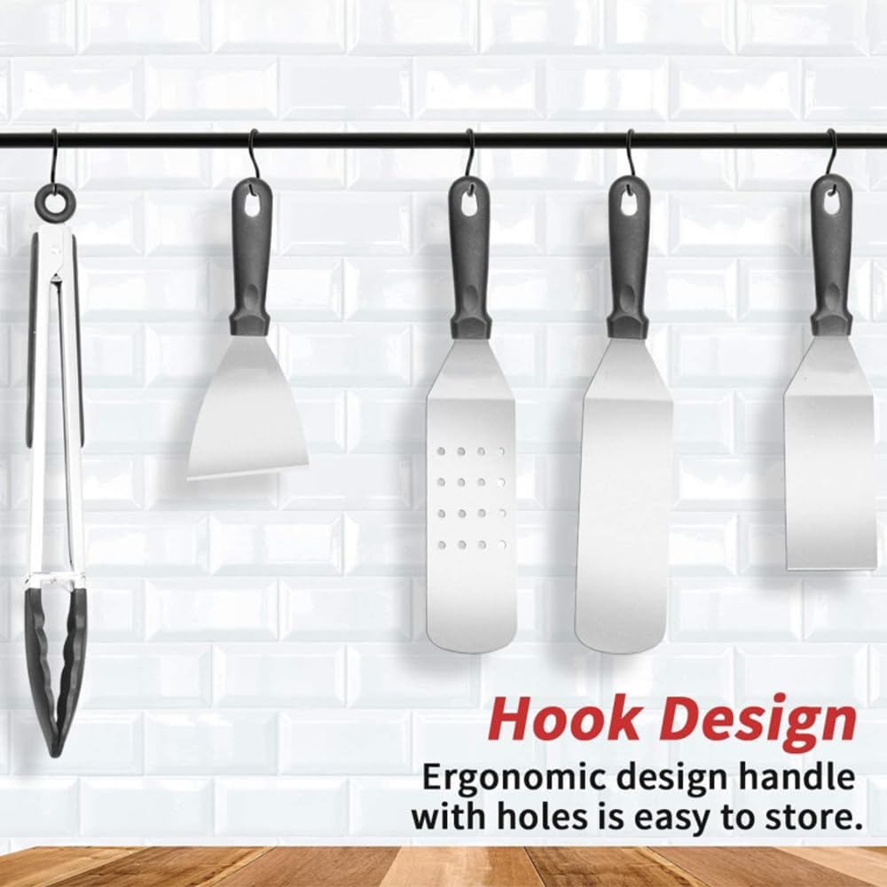 Griddle Accessories Kit 30PCS, Flat Top Grill Accessories Set for Blackstone and Camp Chef, Grill Spatula Set with Enlarged Spatulas, Basting Cover, Scraper for Outdoor BBQ