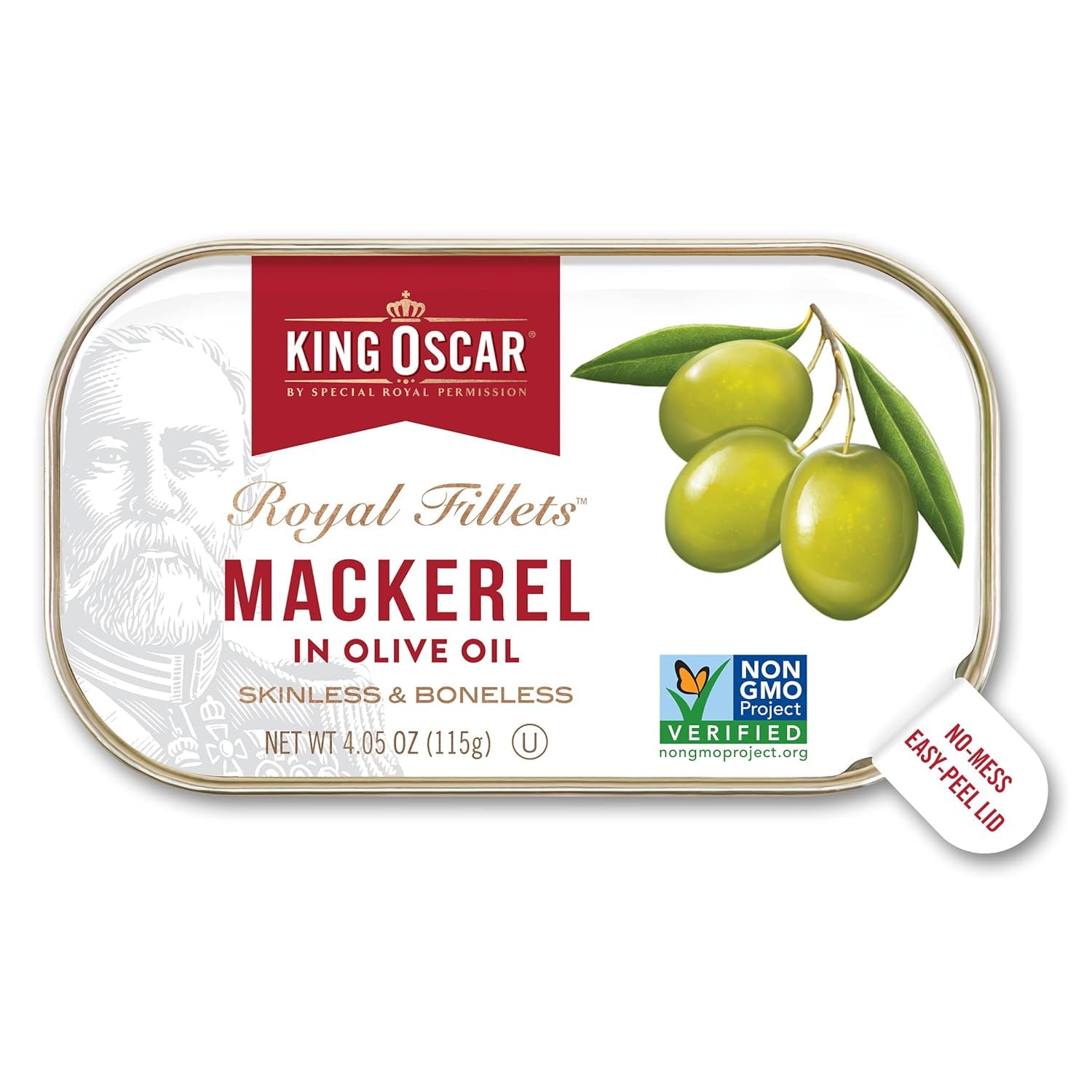 King Oscar Skinless & Boneless Mackerel Fillets in Olive Oil, 4.05-Ounce Cans (Pack of 1)