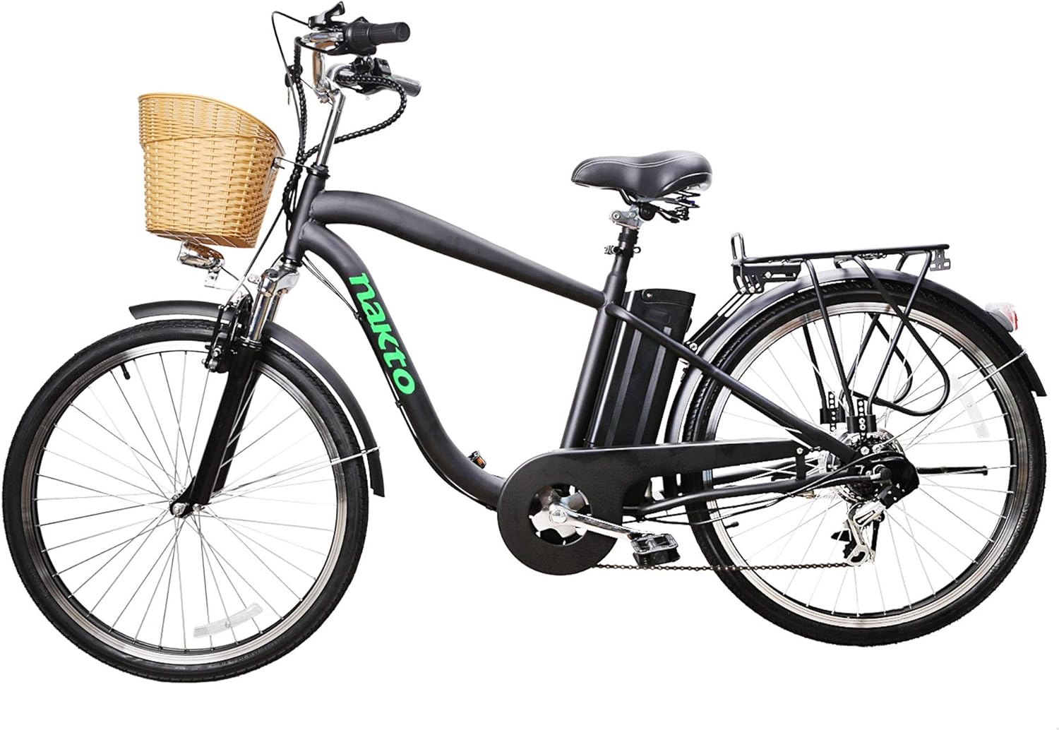 Cruiser Electric Bike Women&Men Brushless Gear Motor Ebike with Removable Waterproof Large Capacity Lithium Battery and Commuter E-Bike