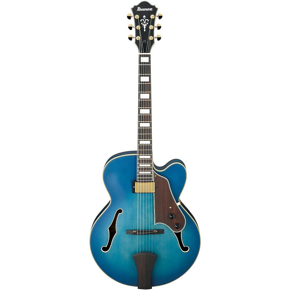 Ibanez AFJ91-JLF Artcore Expressionist Hollowbody Jet Blue Burst Flat