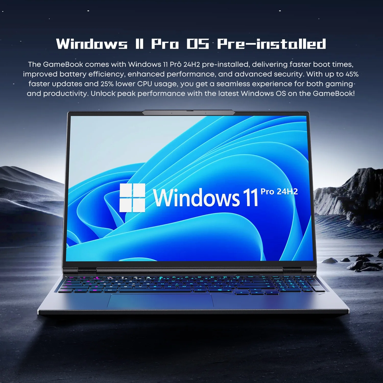 CHUWI 2025 GameBook AMD Ryzen 9 9955HX 16" Gaming Laptop,RTX-5070Ti Laptop GPU Notebook, Backlit Keyboard Computer,,32GB DDR5, 1TB Gen4 , WiFi6E ,BT5.2, Windows 11 Pro