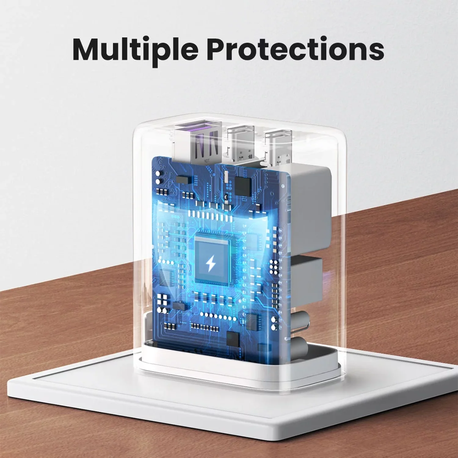 2-Pack USB C Charger 65W White, 3 Ports Type C PD Fast Charger Block, Wall Charger for Laptop