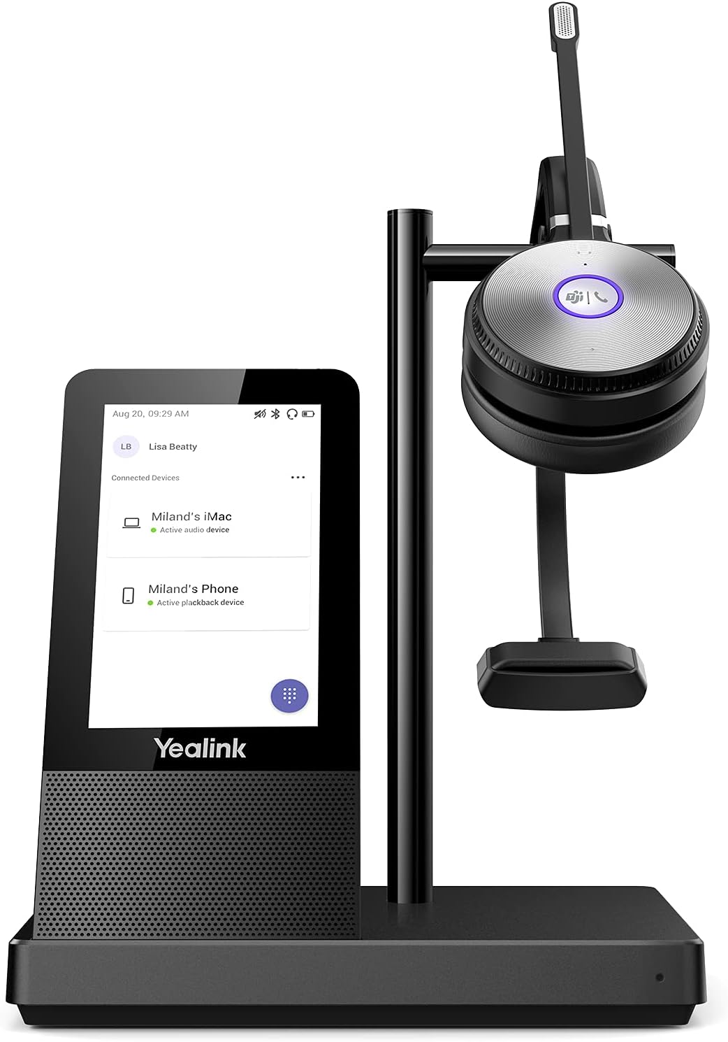 Yealink WH66 Wireless Headset Bluetooth with Microphone DECT Headset for Office VoIP Phone IP Phone with Zoom Teams Certified Workstation for SIP Phone UC Communication