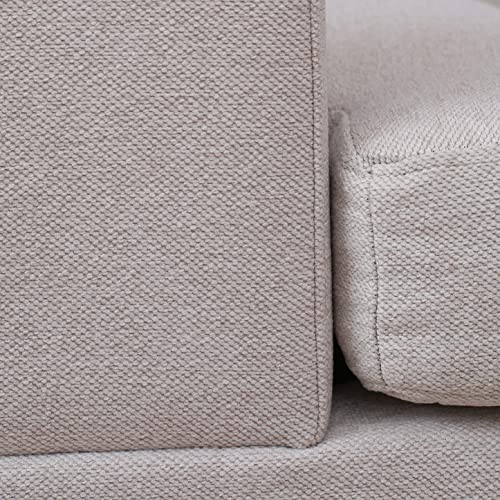 Modern Large Upholstered U-Shape Sectional Sofa, Extra Wide Chaise Lounge Couch, Beige Living Room Furniture