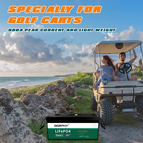 36V Lithium Battery, 3.84KWh 36V Golf Cart Batteries with 500A Peak Current for Max 9KW Golf Carts…