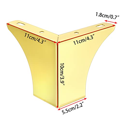4Pcs 10CM/4 Inch Modern Metal Furniture Sofa Cabinet Legs with Mounting Screws - DIY Replacement Legs Set for Furniture Cabinet Foot Legs Sofa Bed Desk Table Feet Support, Silver