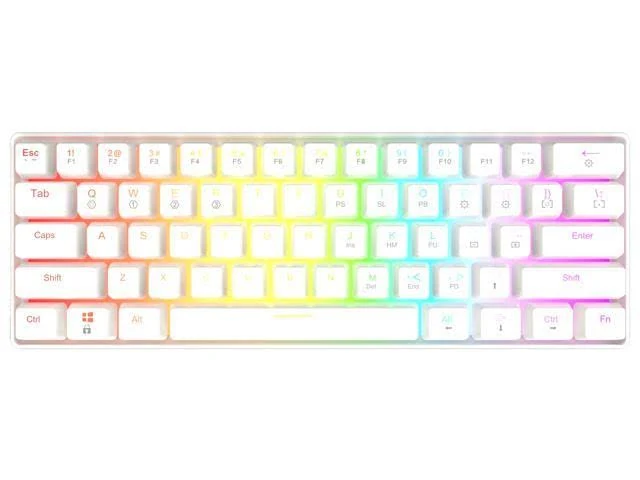 GK61 Mechanical Gaming Keyboard - 61 Keys Multi Color RGB Illuminated LED Backlit Wired Programmable for PC/Mac Gamer (Gateron O