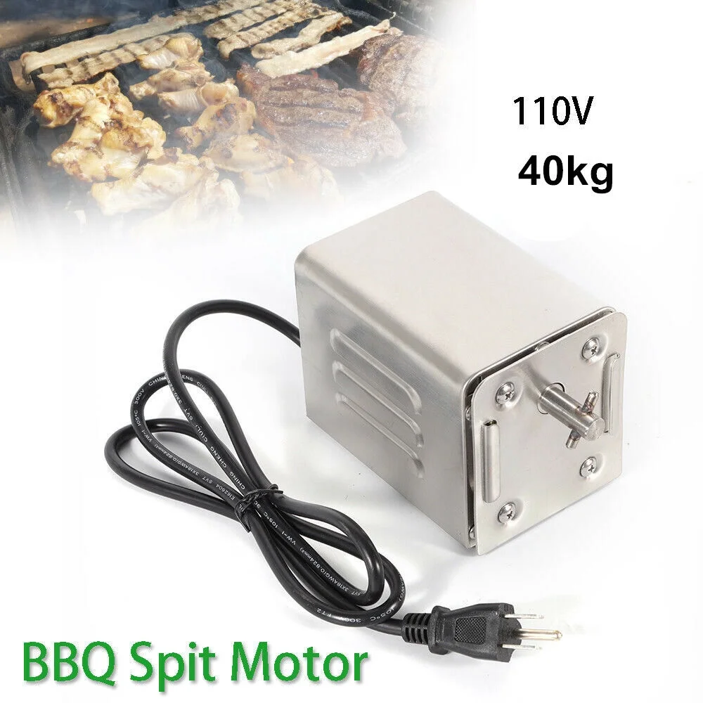 Stainless Steel BBQ Motor Rotisserie Chicken Pig Meat Grill Electric Roaster 15W 110V