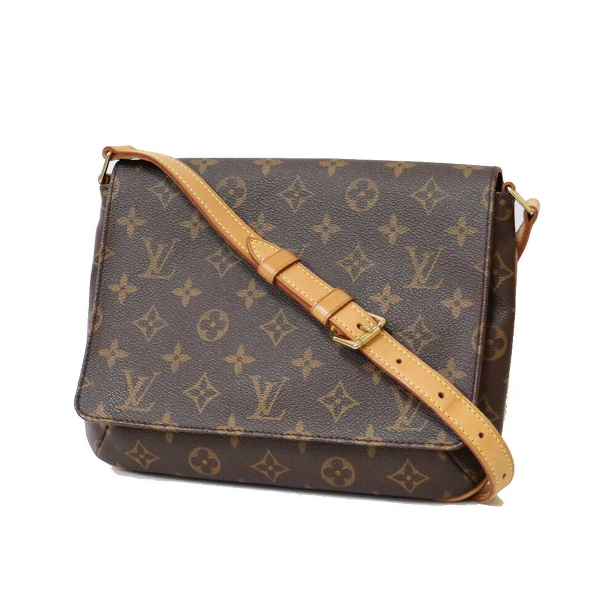 Pre-Owned LOUIS VUITTON Shoulder Bag Monogram Musette Tango M51388 Brown Women's Canvas (Good)