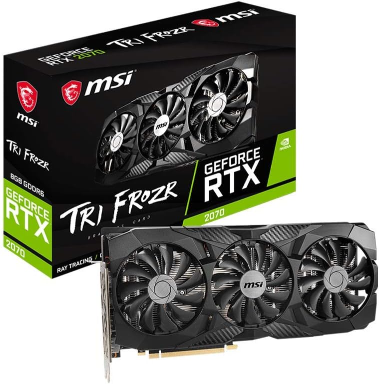 MSI Gaming GeForce RTX 2070 8GB GDRR6 256-Bit HDMI/DP DirectX 12 VR Ready Ray Tracing Turing Architecture HDCP Graphics Card (RTX 2070 TRI FROZR), (Model: GeForce RTX 2070 TRI FROZR)