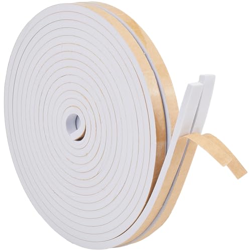 GORGECRAFT 10m*10mm*2.5mm Foam Insulation Tape Self Adhesive Black Soundproofing Weather Stripping Cooling Air Conditioning Seal Strip Weather Strip for Doors Windows Sports Equipments