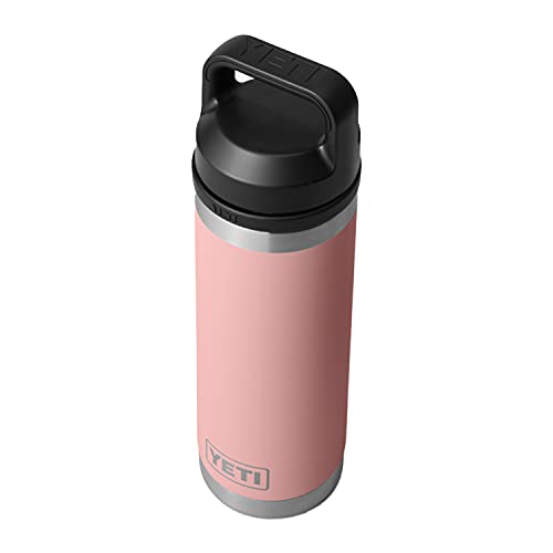YETI Rambler 18 oz Bottle, Vacuum Insulated, Stainless Steel with Chug Cap, Sandstone Pink