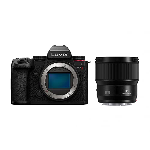 Panasonic LUMIX S5II Mirrorless Camera, 24.2MP Full Frame with Phase Hybrid AF, New Active I.S. Technology, Unlimited 4:2:2 10-bit Recording with 20-60mm F3.5-5.6 L Mount Lens - DC-S5M2KK Black
