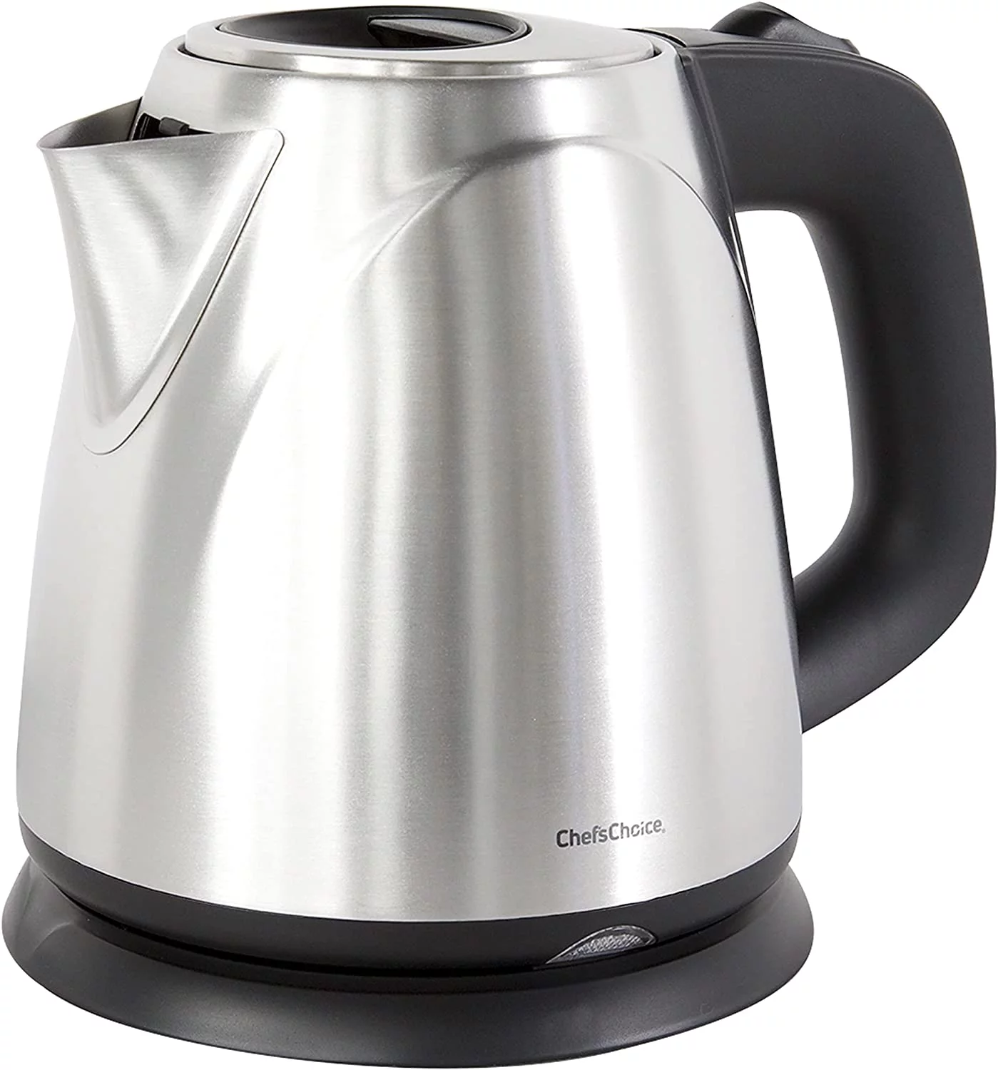 Chef'sChoice 673 Cordless Compact Electric Kettle in Brushed Stainless Steel Features Boil Dry Protection and Auto Shut Easy Pour, 1-Liter, Silver