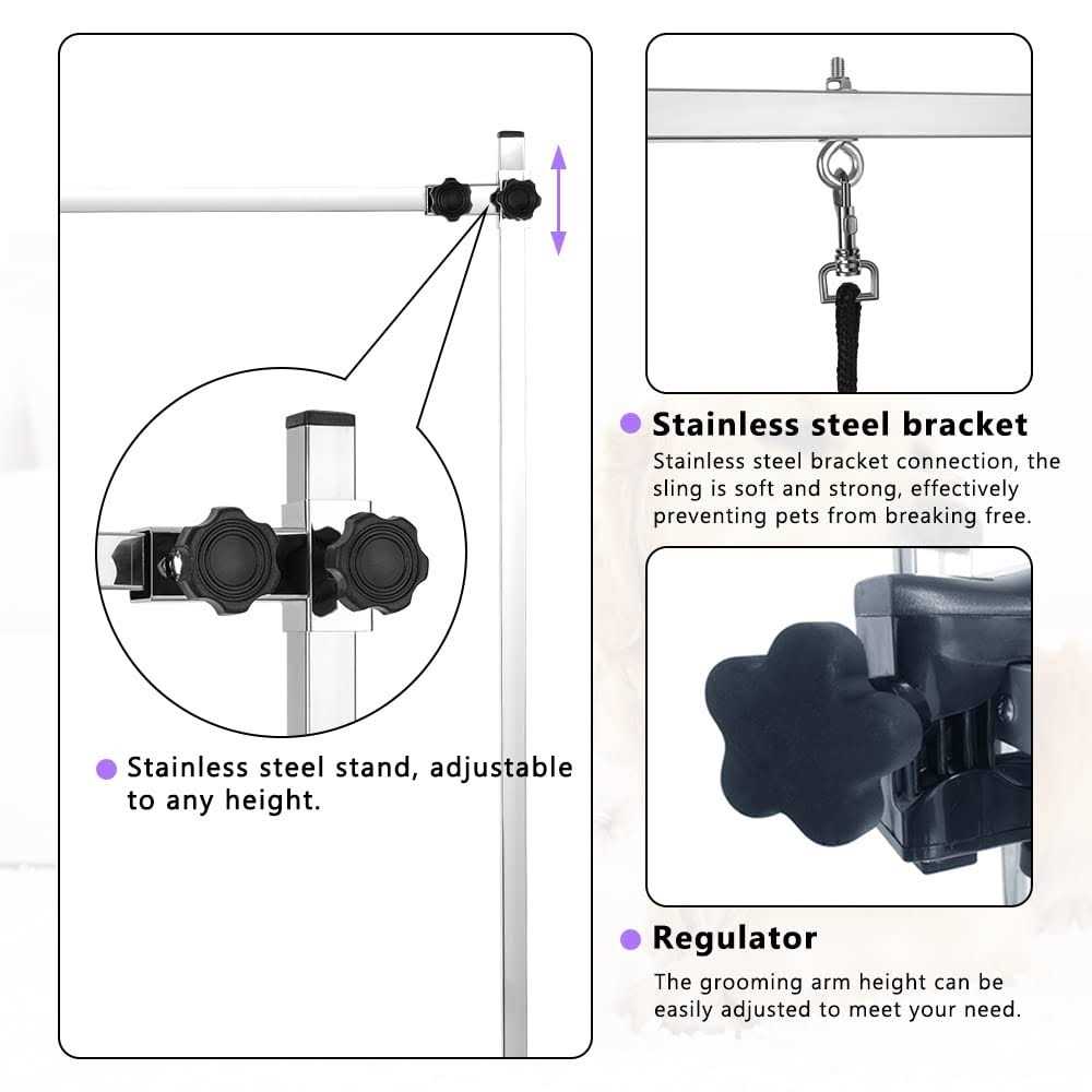 LEIBOU 45'' Professional Foldable Heavy Duty Dog Pet Grooming Table with Tool Holder H-Shape Arm & Noose & Mesh Tray - Pet Supplies online store