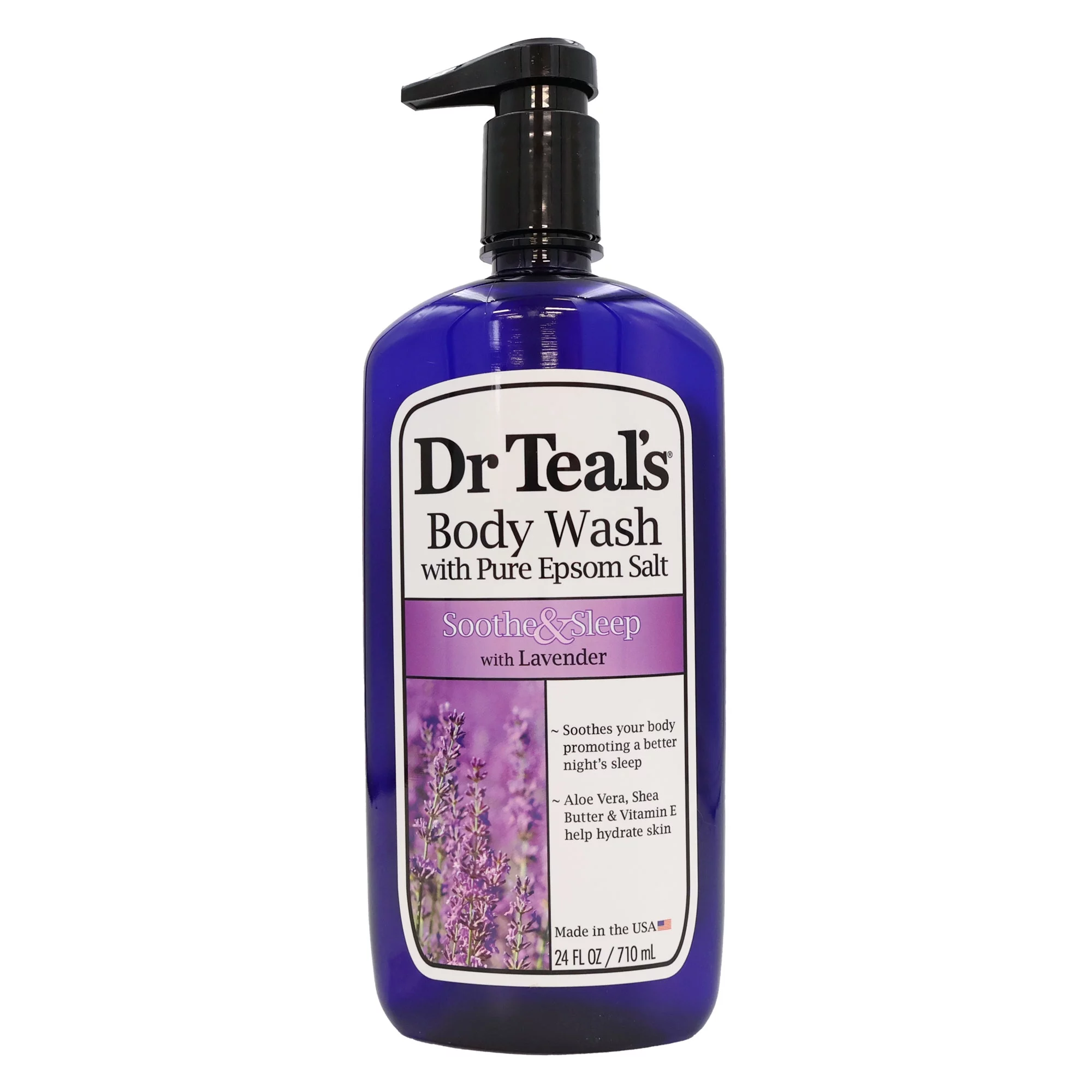 Dr Teals Epsom Salt Body Wash Soothe Lavender, 24 Oz., Pack of 4