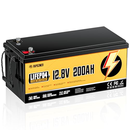 12V 200Ah LiFePO4 Battery, Built-in 200A BMS, 15000 Deep Cycles, 2560Wh,Low Temp Protection Lithium Iron Phosphate Battery for Home Energy, RV, Trolling Motor, Marine, Solar, Off-Grid