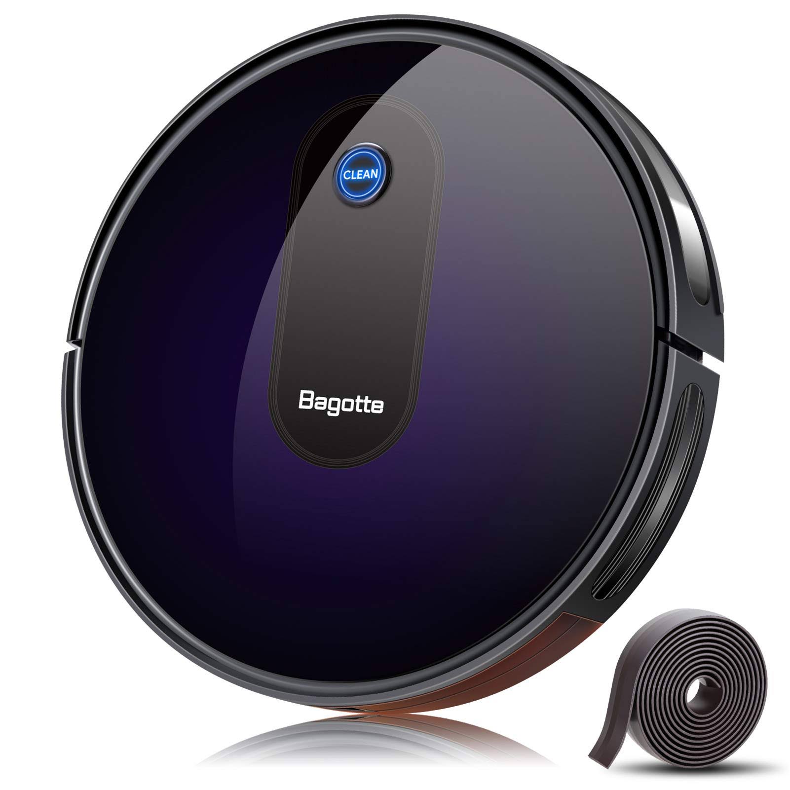 Bagotte Robot Vacuum,Upgraded 2000Pa Strong Suction Robotic Vacuum Cleaners,Automatic Carpet Boost,2.7in Thin,Super Quiet,Self-C