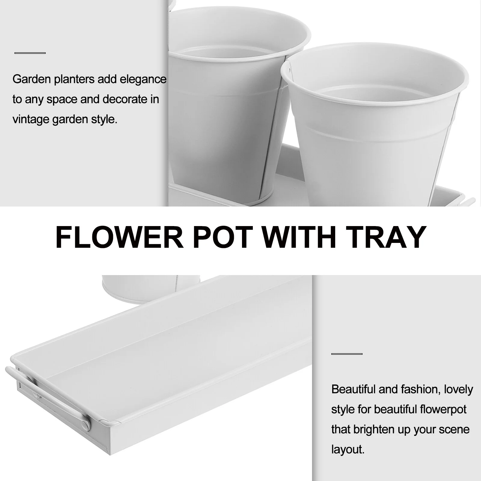 9 pcs Garden Flower Pot with 1pc Tray Succulents Utensil Holder