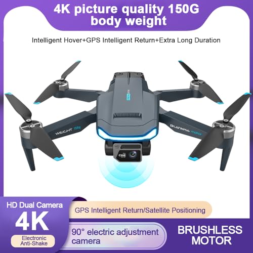 F194 GPS Mini Drones with Camera for Adults 4K FPV Drone Kit Racing Drone Follow Me, Long Range, Hover, 5G Transmission Flying Toys for Beginner 90 Mins Flight Time with 3 Batteries 5G remote control with screen