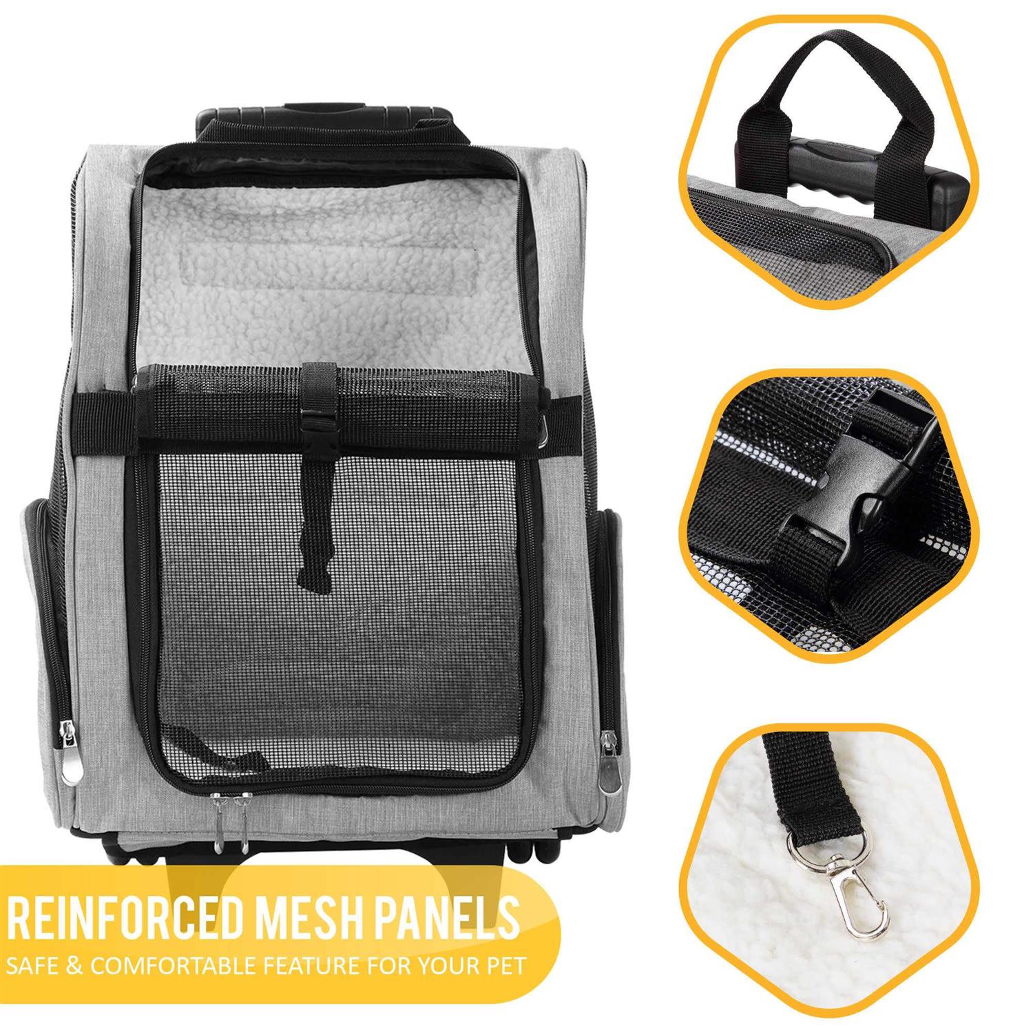 Kopeks Deluxe Backpack Pet Travel Carrier with Double Wheels - Pet Supplies online store