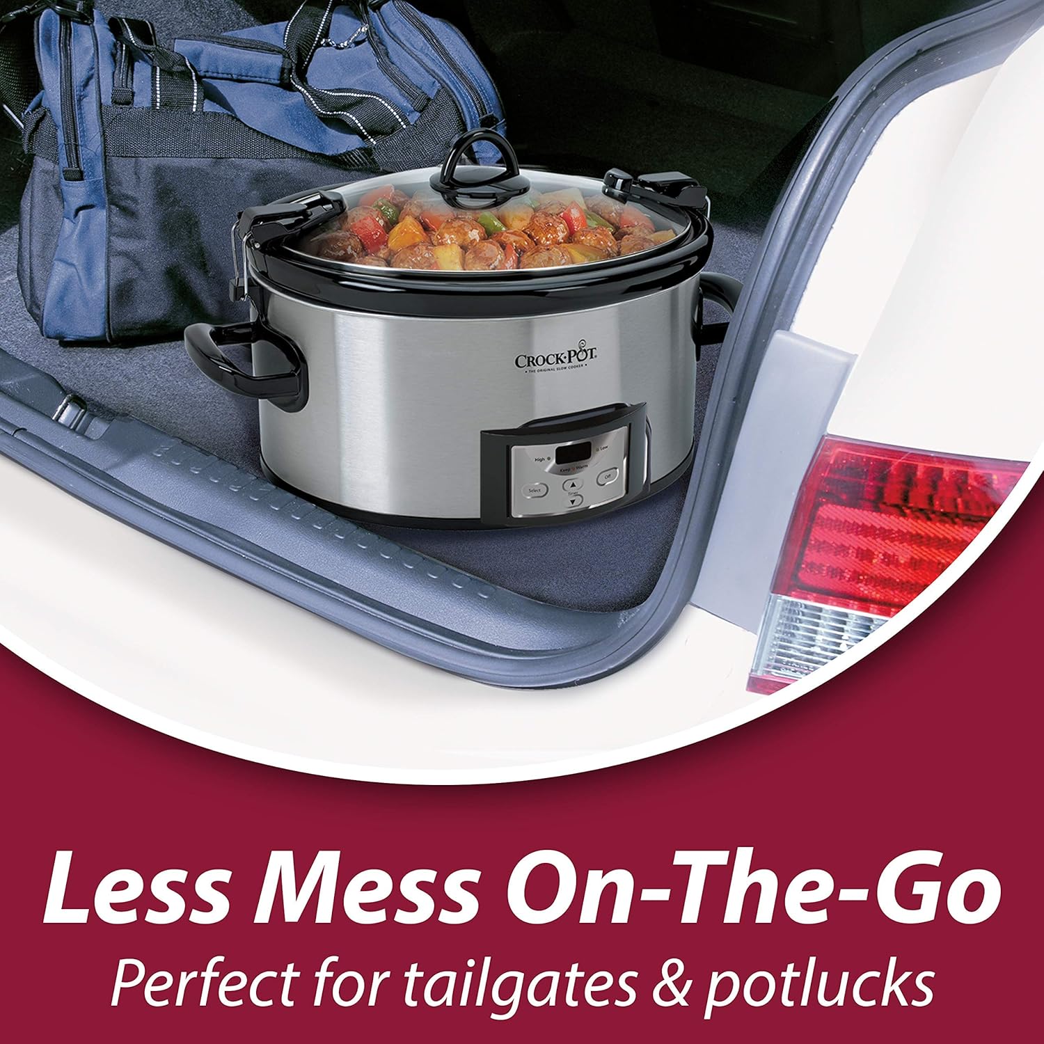 Crock-Pot 6 Quart Cook & Carry Programmable Slow Cooker with Digital Timer, Stainless Steel (CPSCVC60LL-S), pack of 1