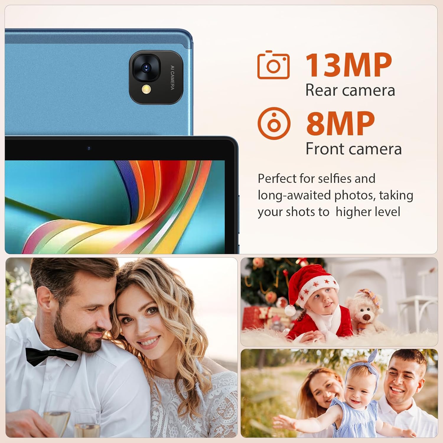 2024 Android 13 Tablet, 10.1 inch Tablet with 128GB ROM,19GB RAM, 1TB Expand, 2.0GHz cpu, 1920*1200 Incell screen, 8000mAh, 8+13MP WiFi BT5.0 GPS Android Tableta with Keyboard and Mouse - Blue