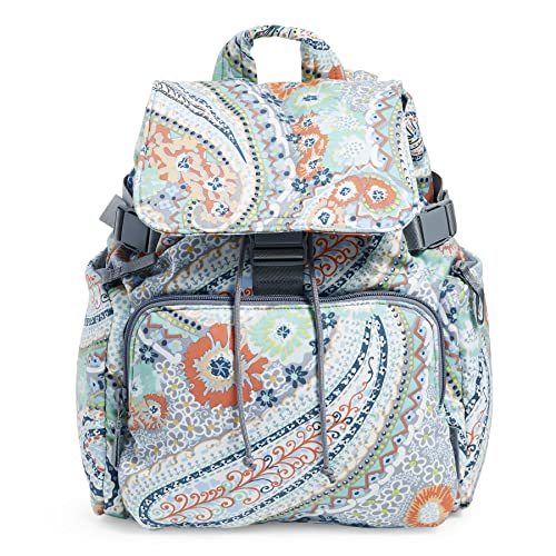 Vera Bradley Women's Cotton Utility Backpack, Rosa Floral - Recycled Cotton, One Size