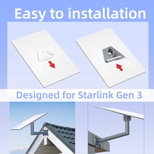 Starlink Gen 3 Mount, Starlink Roof Mount Compatible with V3 Starlink Standard Dish, Starlink Long Wall Mount Pipe Adapter, Starlink Mounting Kit, Starlink Pole Mount (Roof Mount)