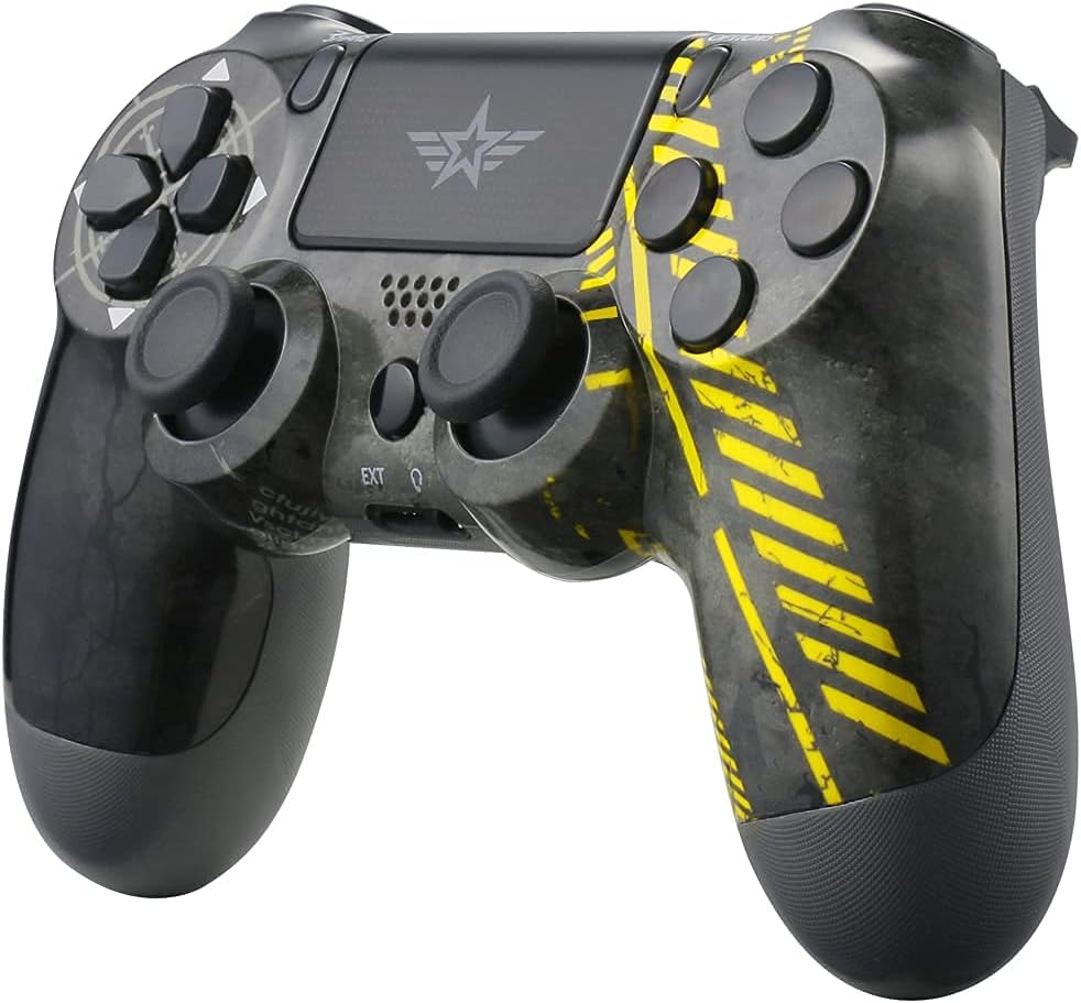 2 Pack Wireless Controller Compatible with PS4, Bluetooth Remote with 6-Axis Gyro Sensor and Audio Function Gamepad Compatible with Playstation 4/ PS4 Slim, PS4 Pro Pack of 2