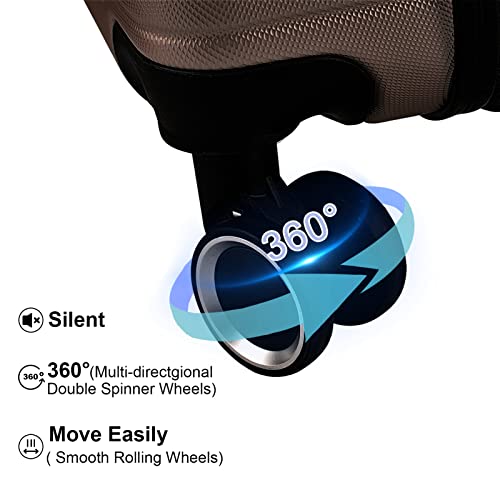 3 Piece Set Hardshell Luggage Sets Expandable ABS 3pcs Clearance Luggage Hardside Lightweight Durable Suitcase Sets Spinner Wheels with TSA Lock 20in/24in/28in (Cement Grey)