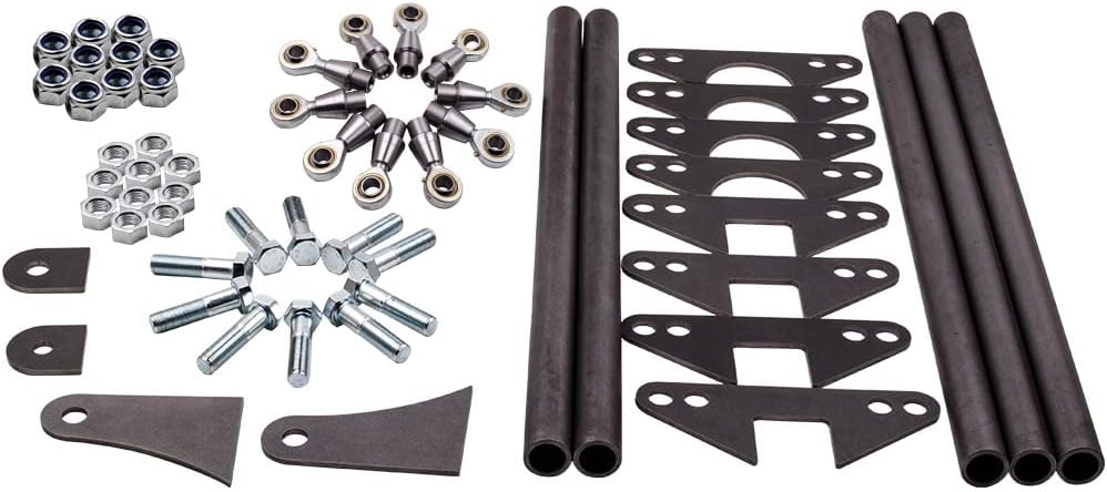 Waverspeed Parallel 4-Link Suspension Kit, Universal 5 Bars Classic Car Rat Rod Mounts with Weld-On 4-Link 1.25