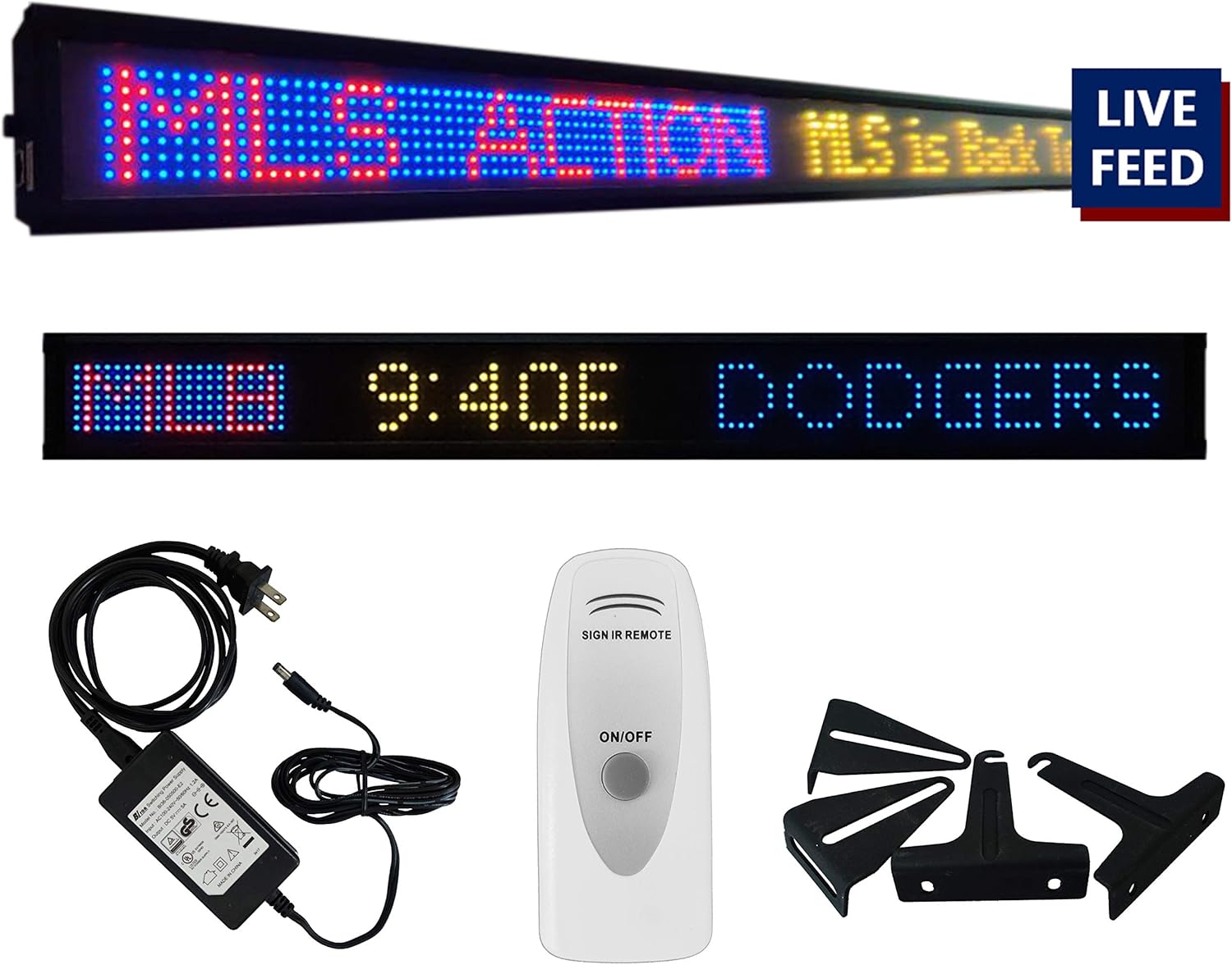 Tickercom Game Day Sports Ticker 59-69-79 Inch LED Sign Live Content, Display Sports Scores, Odds, Breaking News Mancave Stuff for Men