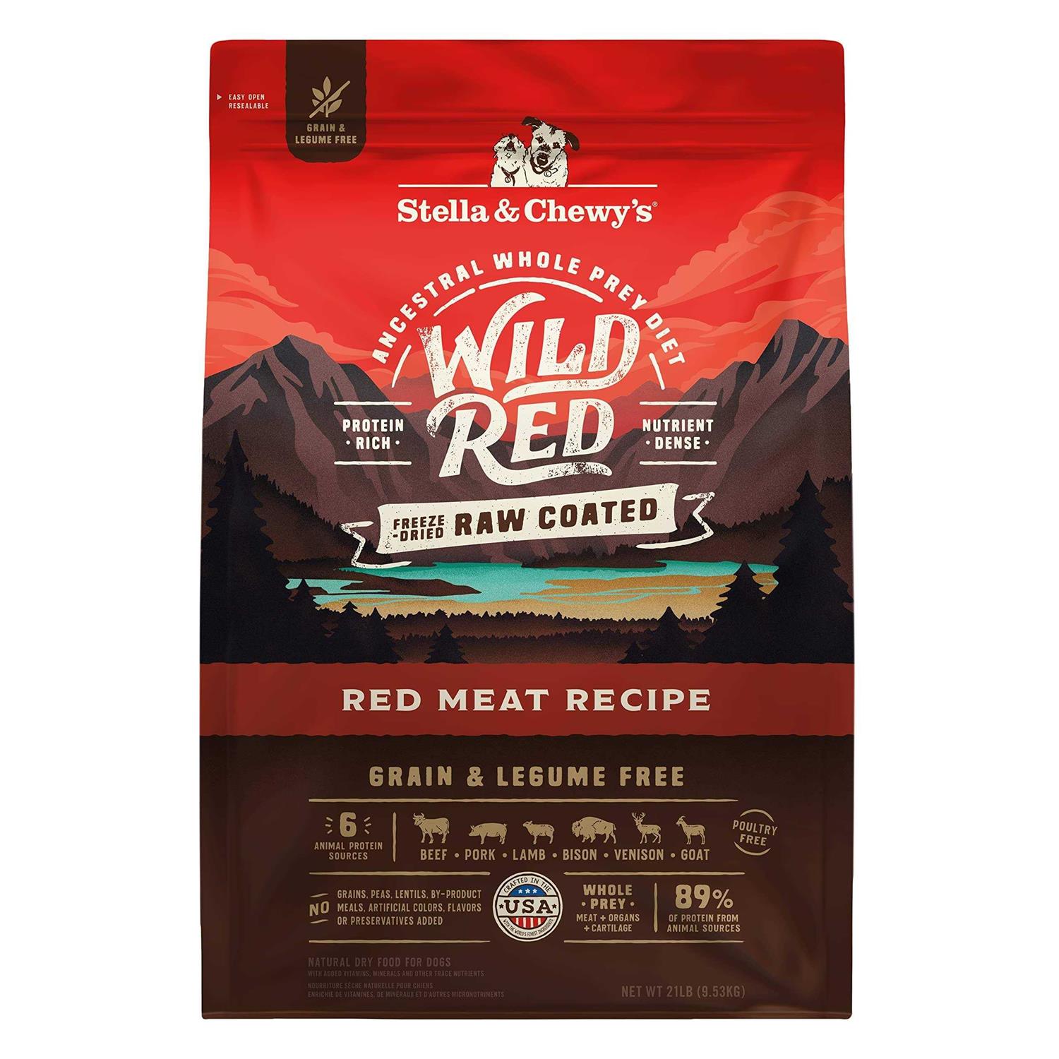 Stella & Chewy's Wild Red Dry Dog Food Raw Coated High Protein Grain Free Recipe - Pet Supplies online store