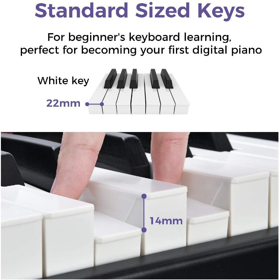 Starfavor 88 Key Digital Piano Beginner Electric Keyboard Full Size with Semi Weighted Keys Dual 30W Speakers SP-10 Bundle include Sustain Pedal, Power Supply, Stand, Piano Stickers