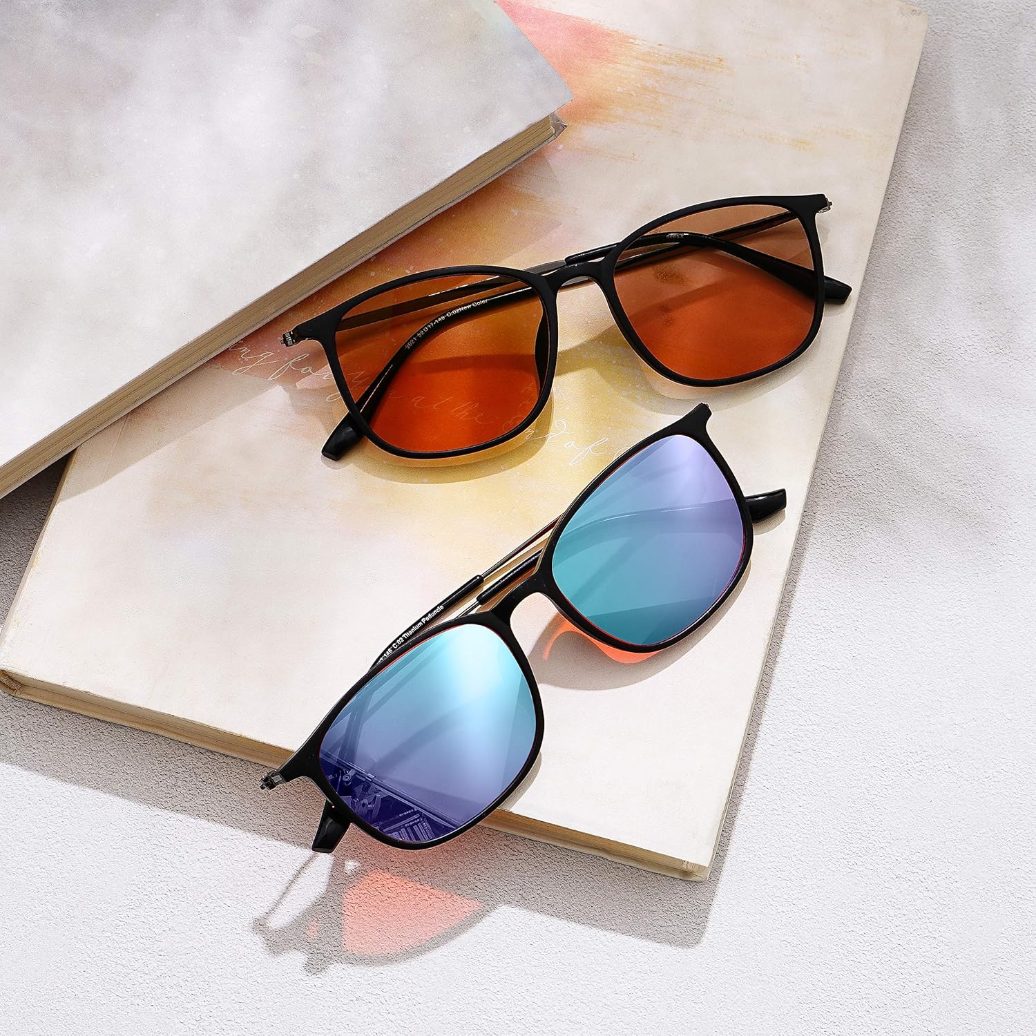 2 Pack Color Blind Glasses for Men - 1 pcs can readable Color Blind Pictures - 1 pcs is are Enhanced-Premium High Contrast Colorblind Glasses