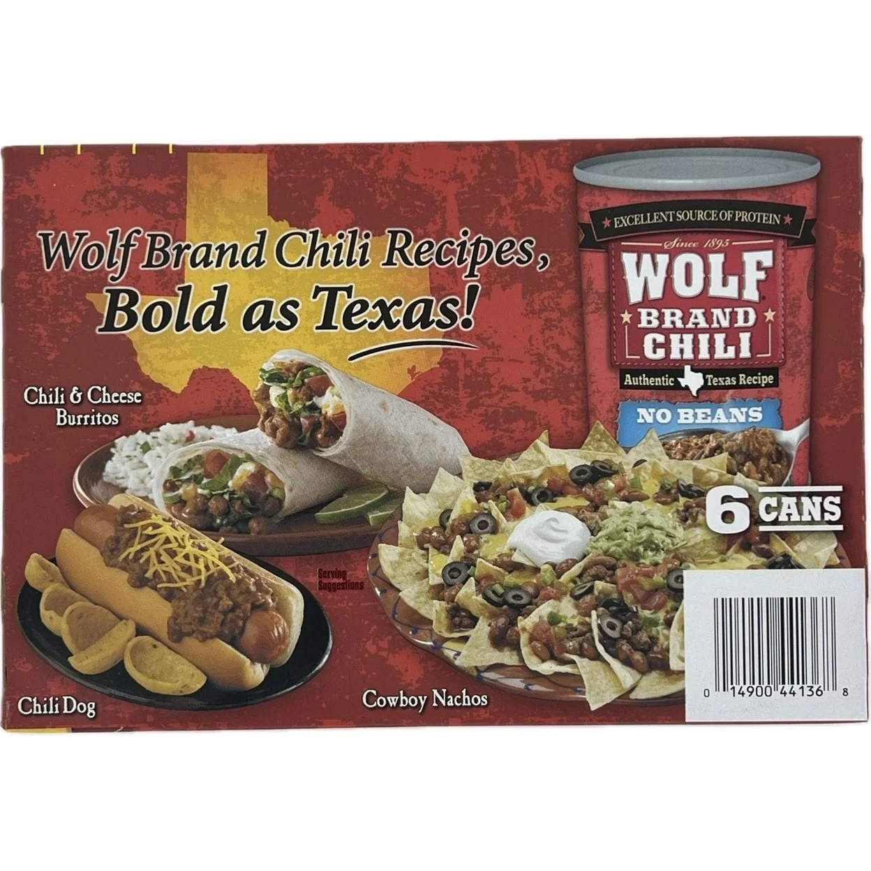Wolf Brand No Beans Chili 15 Ounce Cans (Pack of 6)