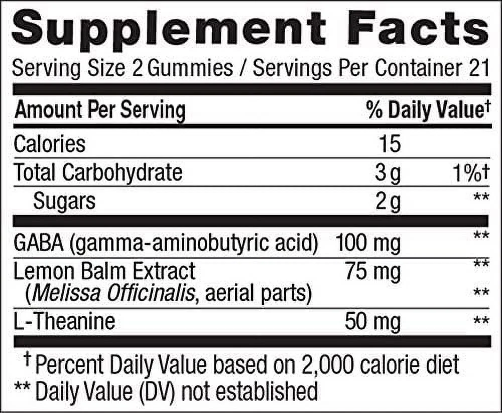 Olly Goodbye Stress Gummy Supplement, with GABA, L-THEANINE and Lemon Balm; Berry Verbena63; 42 count, 21 day supply (packaging may vary), 2 Pack
