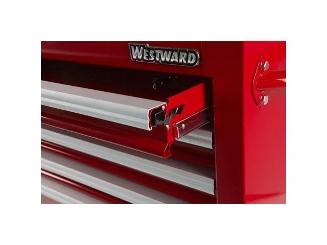Westward 15-1/2x22 Side Cabinet, 7 Drawers, Red, 32H864