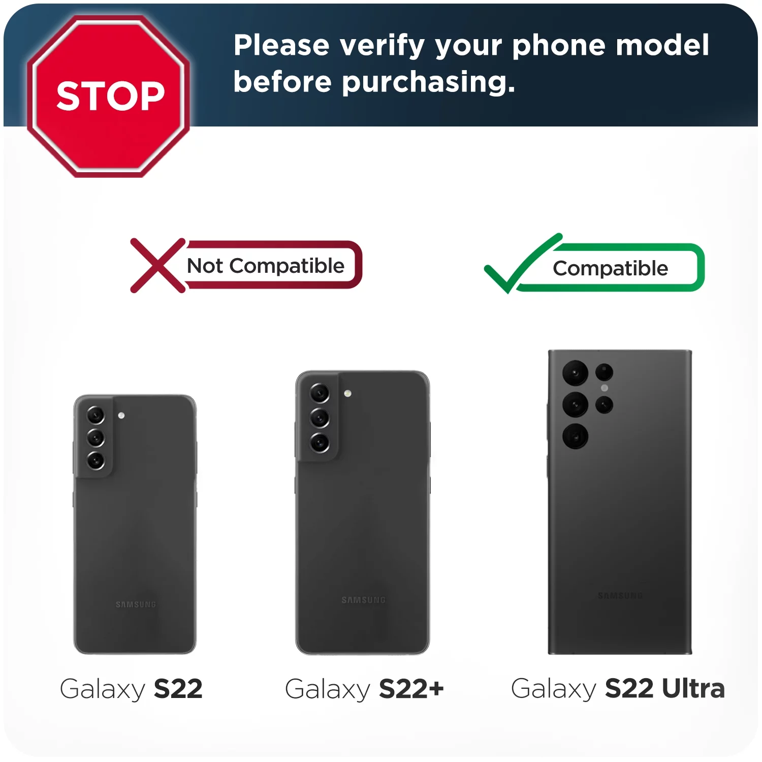 Encased Falcon Designed for Samsung Galaxy S22 Ultra Belt Clip Case, Full Body Protective Phone Case with Holster (Black)