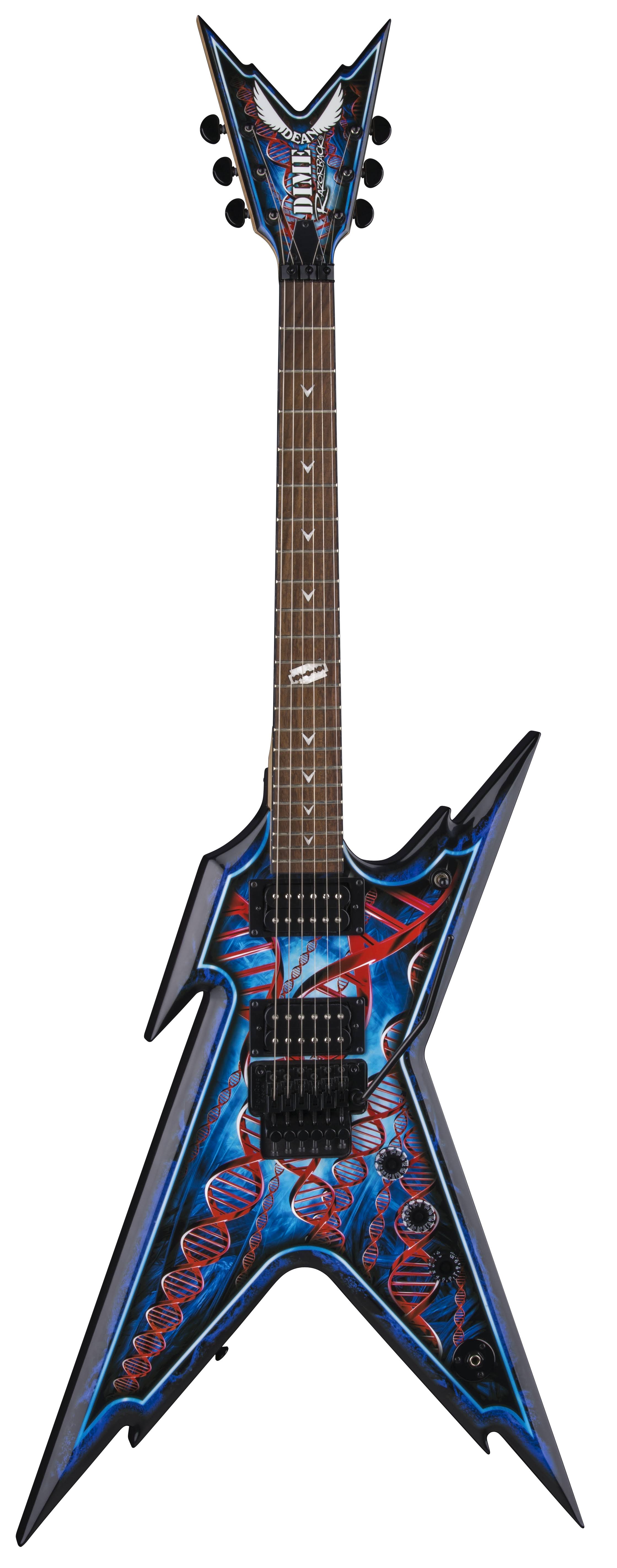 Dean Razorback DB Floyd Electric Guitar with Case DNA Splatter