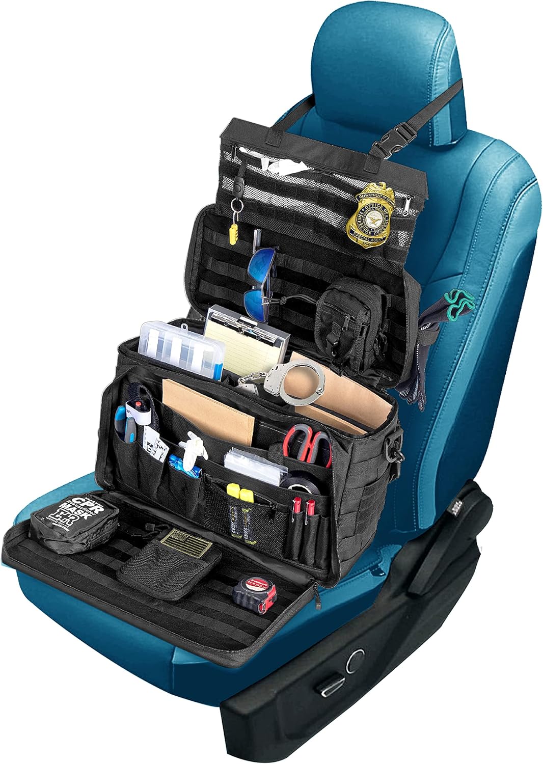 Patrol Bag for Law Enforcement - Police Gear Tactical Bag Car Seat Organizer, Range Bag & MOLLE Organizer With Tons of Storage and Comfort. Heavy Duty & Water Resistant. Space for Laptop.