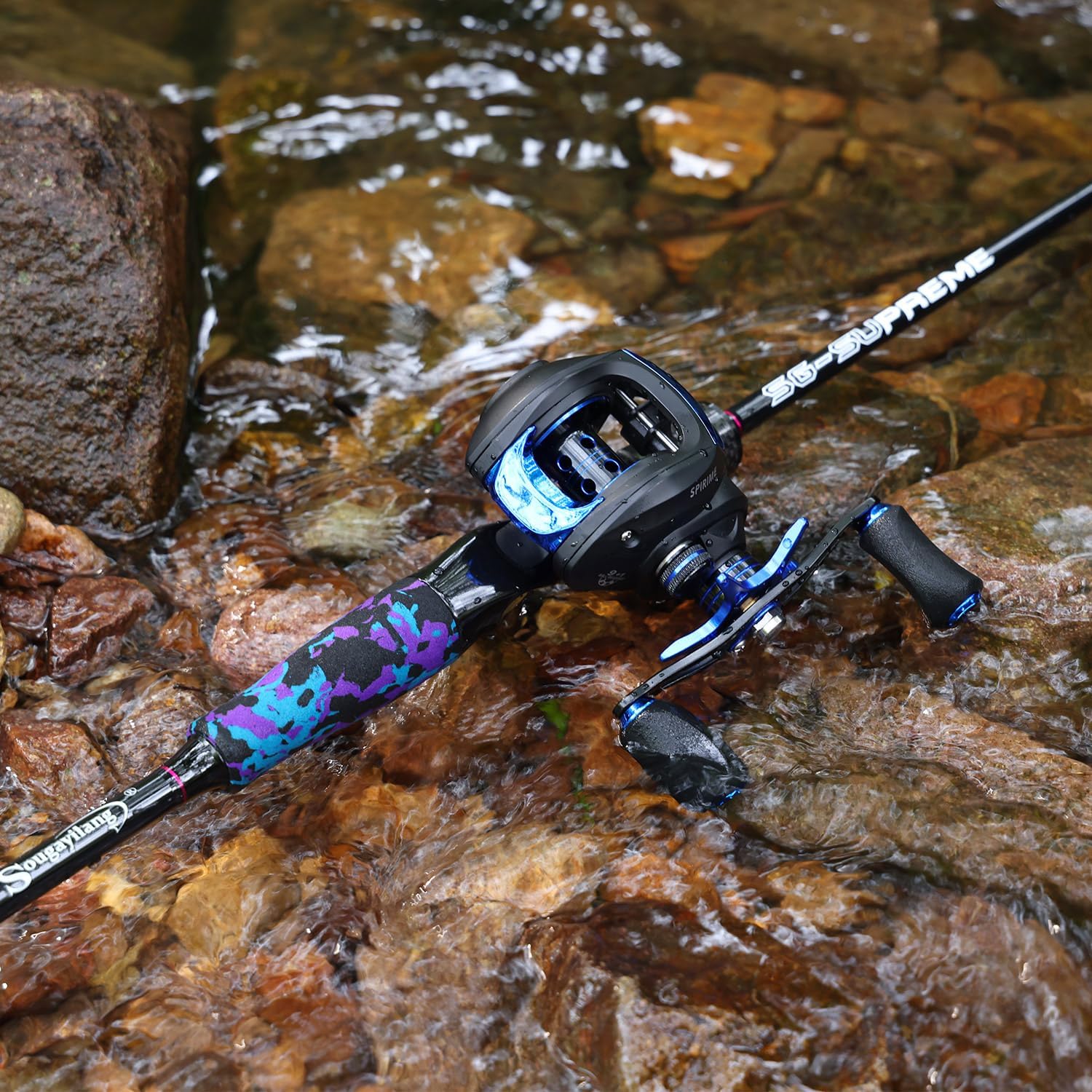 Sougayilang Fishing Rod and Reel Combo, Medium Fishing Pole with Baitcasting Reel Combo, 2-Piece Baitcaster Combo