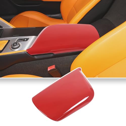 Center Console Armrest Cover for Chevy Corvette C7 2014-2019, Armrest Box Panel Trim, Armrest Arm Rest Cap Cover, Console Lid Cover, Armrest Container Cushion Protector Accessories, ABS (Carbon Fiber)