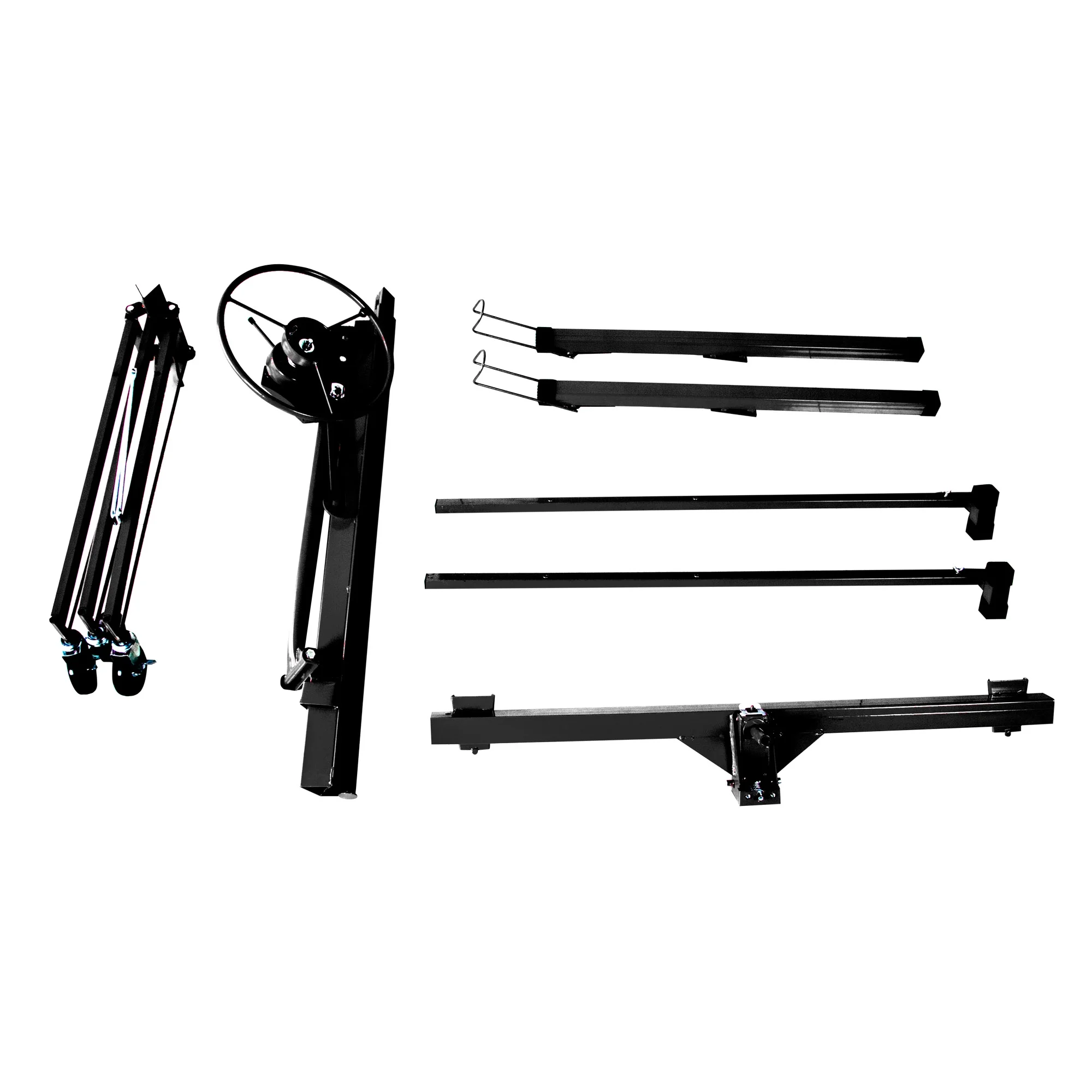 11FT Drywall Panel Lifter Hoist Panel Hoist Jack Lifter,Steel Material/Telescopic Arm & 3 Lockable Wheels Construction Tools (Black)