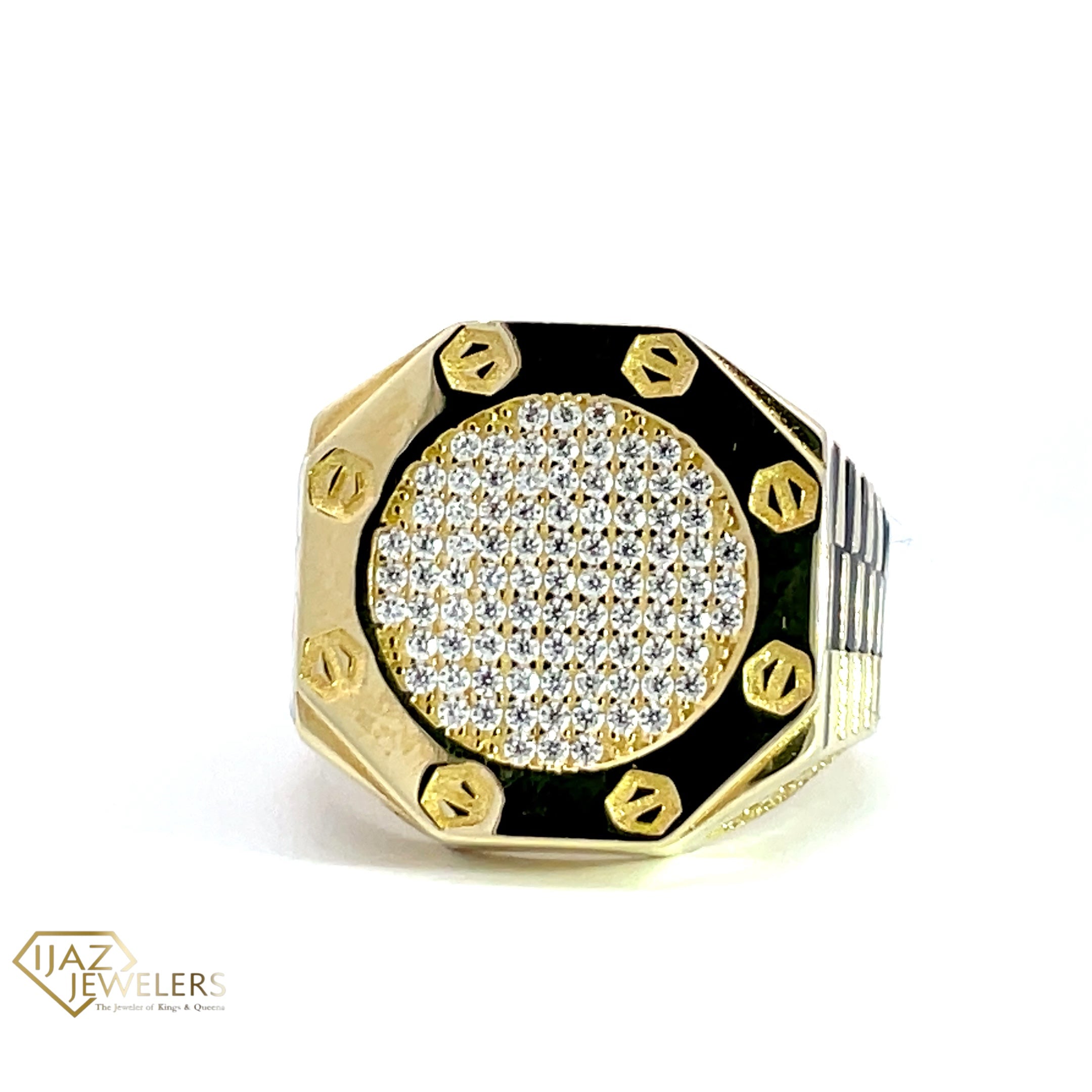 10K Gold Cartier Style CZ Ring