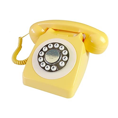 Corded Retro Phone, TelPal Vintage Old Phones, Classic 1930's Antique Landline Phones for Home & Office Decor, Novelty Hotel Telephone with Redial
