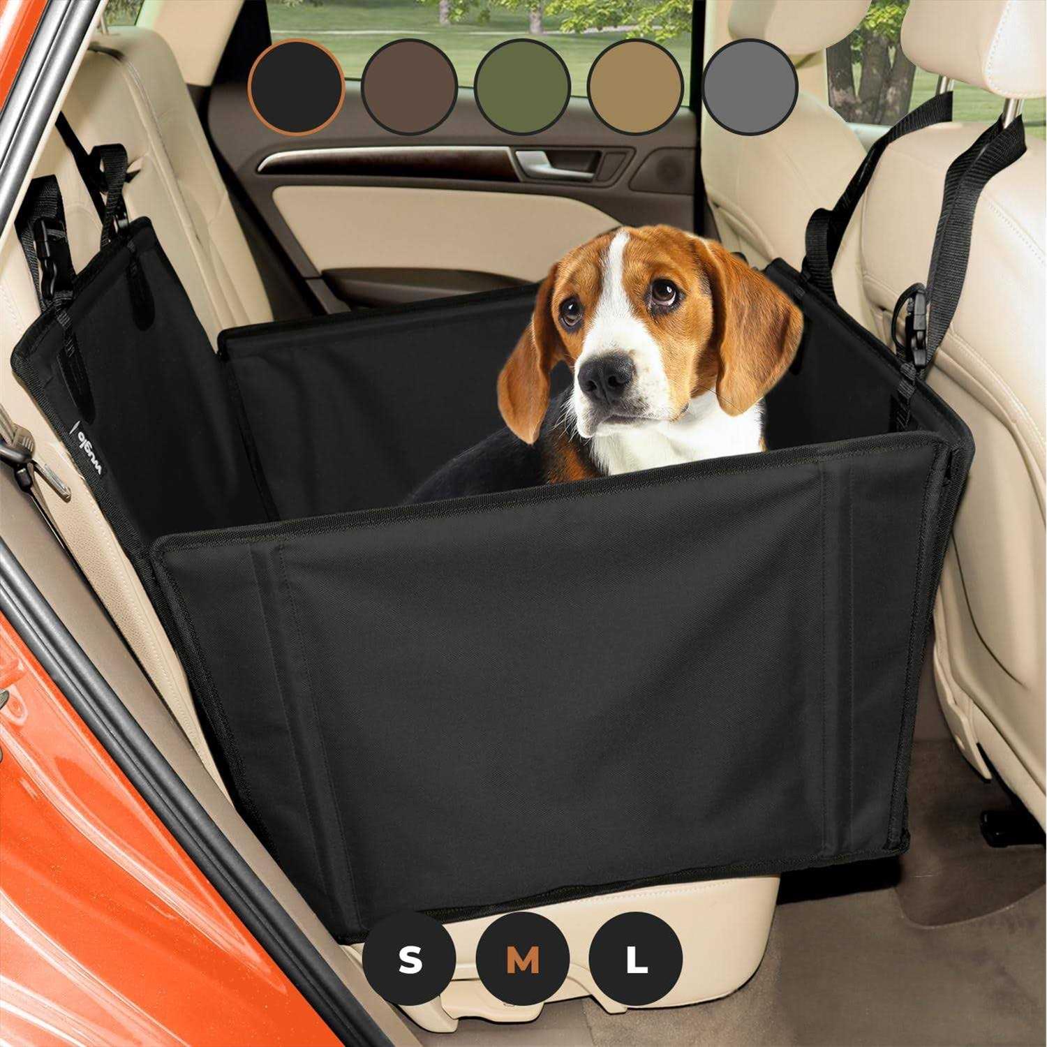 Wuglo Extra Stable Dog car Seat Reinforced car Dog Seat for Medium-Sized Dogs with 4 Fastening Straps - Pet Supplies online store