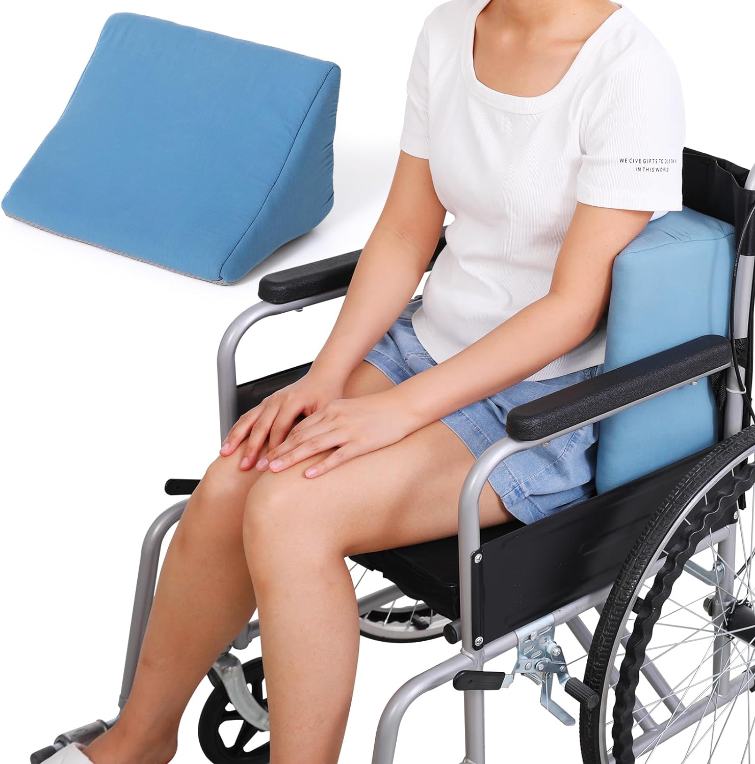 Lateral Support for Wheelchair Side Guards, Wheelchair Back Support Wedge Cushion for People Unable to sit Upright in wheelchairs